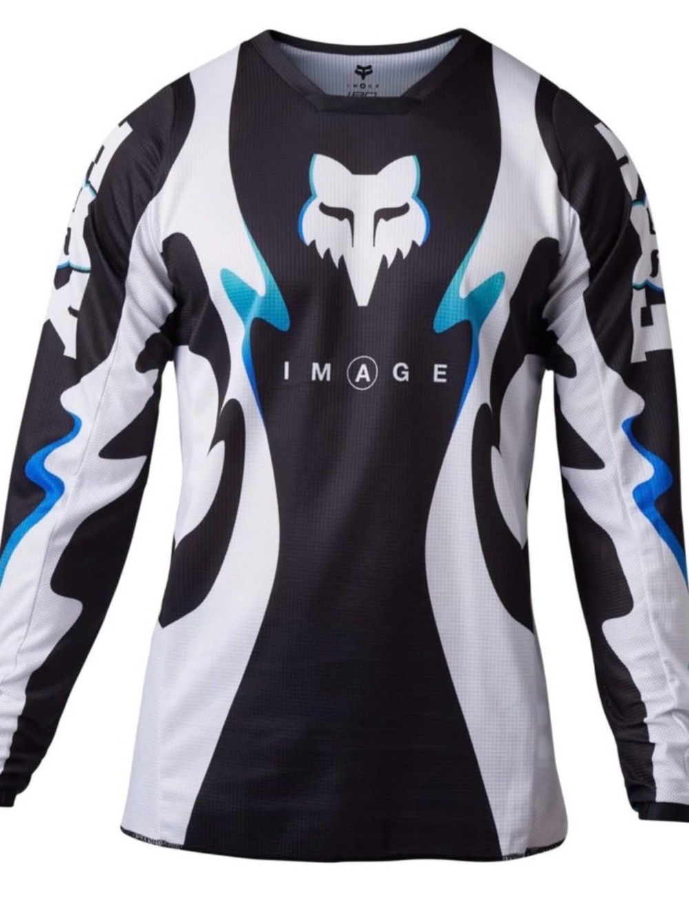 Fox Men's Black, White & Blue Long-Sleeve Performance Jersey